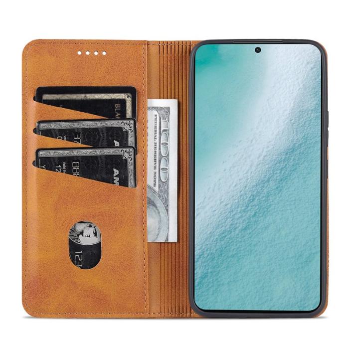 AZNS - AZNS Samsung Galaxy S22 5G Plånboksfodral Konstläder - Brun