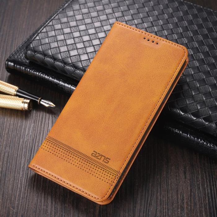 AZNS - AZNS Samsung Galaxy S22 5G Plånboksfodral Konstläder - Brun