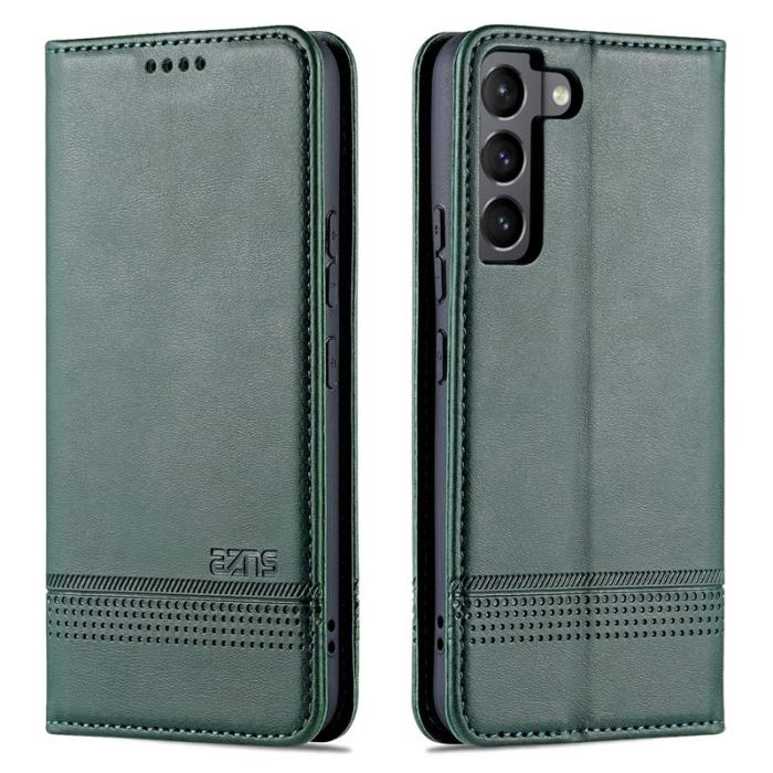 AZNS - AZNS Samsung Galaxy S22 5G Plånboksfodral Konstläder - Grön