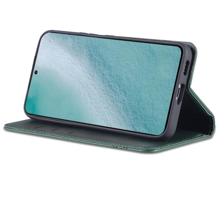 AZNS - AZNS Samsung Galaxy S22 5G Plånboksfodral Konstläder - Grön