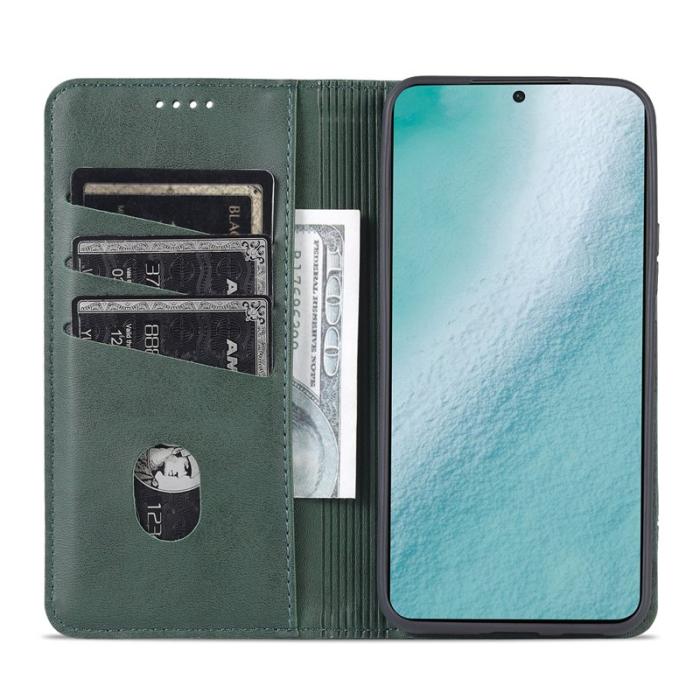 AZNS - AZNS Samsung Galaxy S22 5G Plånboksfodral Konstläder - Grön