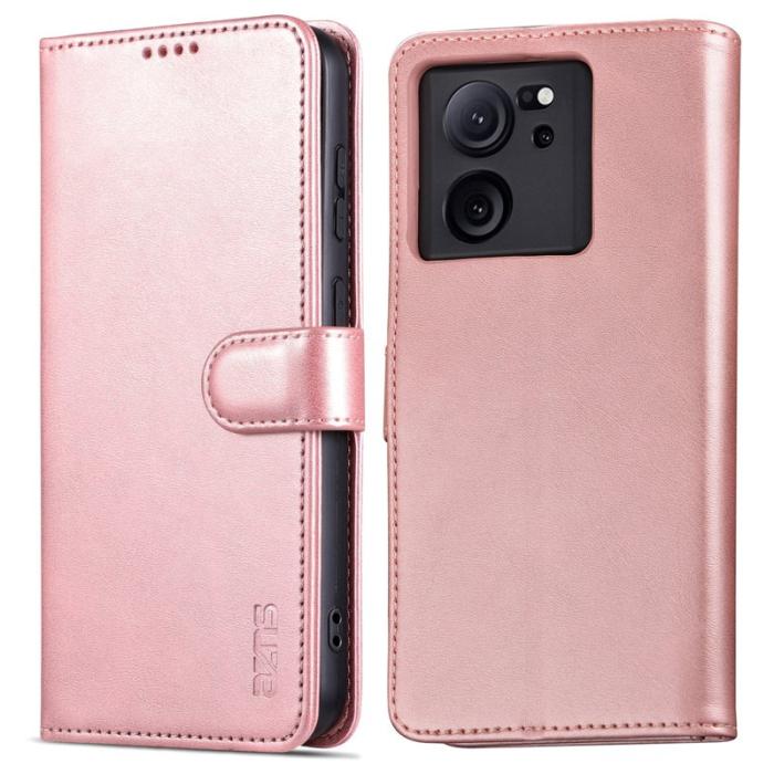 AZNS - AZNS Xiaomi Rödmi K60 Ultra 13T 13T Pro Plånboksfodral Konstläder - Roséguld