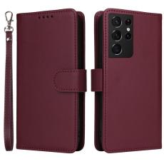 BETOPNICE - BETOPNICE Samsung Galaxy S21 Ultra 5G Pl&aring;nboksfodral Konstl&auml;der - Vinr&ouml;d