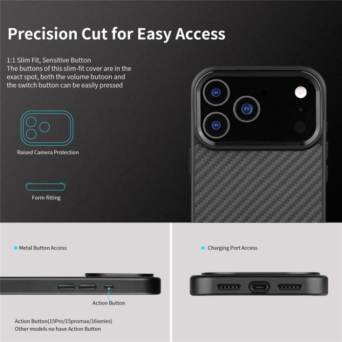 A-One Brand - iPhone 17 Pro Mobilskal MagSafe Aramid Fiber TPU