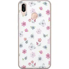 Gustaf - Mobilskal till Huawei P20 lite med Blommor och fj&auml;rillar