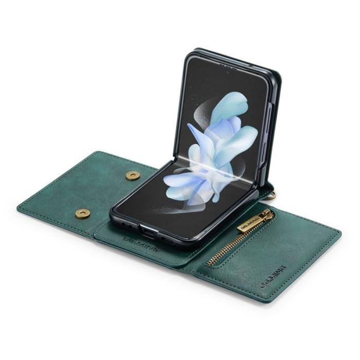 DG.MING - DG.MING Samsung Galaxy Z Flip4 Plånboksfodral RFID-Skydd Grön