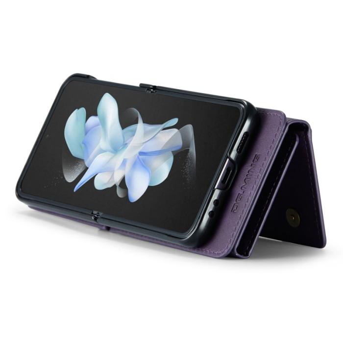 DG.MING - DG.MING Samsung Galaxy Z Flip4 Plånboksfodral RFID-Skydd Lila