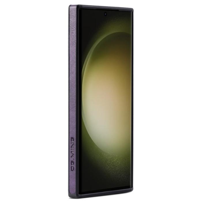 DG.MING - DG.MING Mobilskal till Samsung Galaxy S23 Ultra PU Läder+PC+TPU - Lila