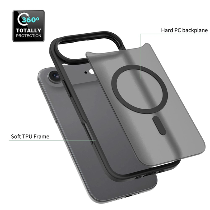 A-One Brand - iPhone Air Mobilskal MagSafe Acrylic Skin Touch - Svart