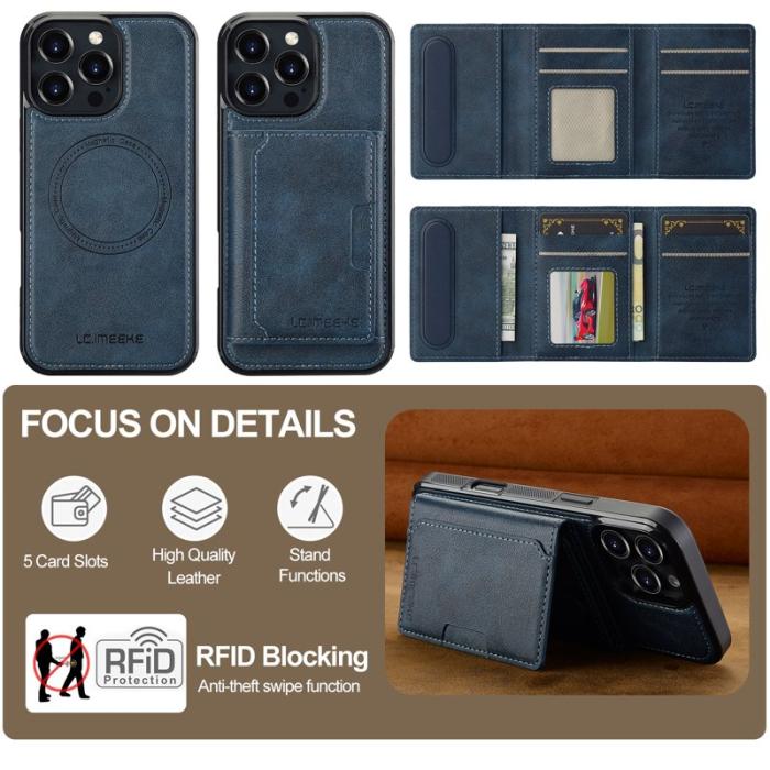 LC.imeeke - LC.IMEEKE L5 iPhone 16 Pro Fodral KonstLäder - Blå