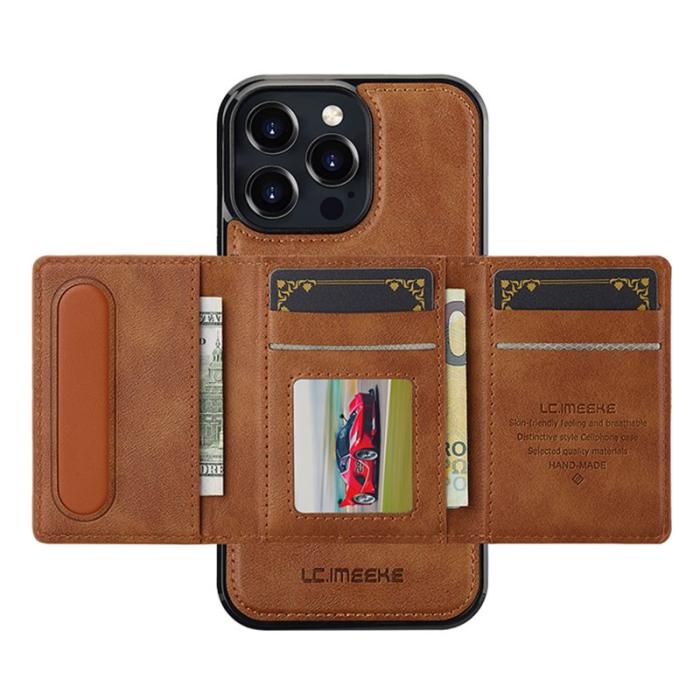 LC.imeeke - LC.IMEEKE L5 iPhone 16 Pro Fodral KonstLäder - Brun