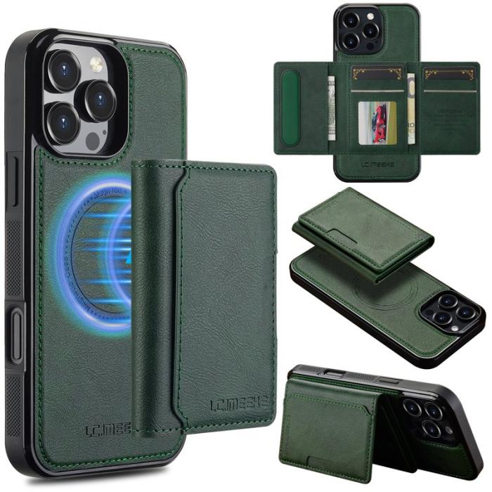 LC.imeeke - LC.IMEEKE L5 iPhone 16 Pro Fodral KonstLäder - Grön