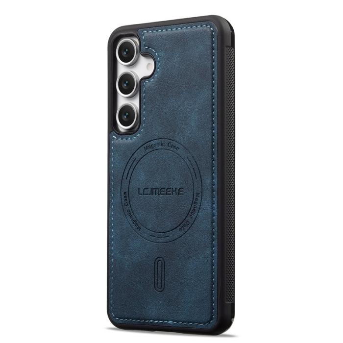 LC.imeeke - LC.IMEEKE L6 Samsung Galaxy S23 FE Fodral KonstLäder - Blå