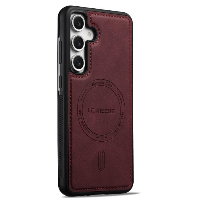 LC.imeeke - LC.IMEEKE L6 Samsung Galaxy S23 FE Fodral KonstLäder - Röd