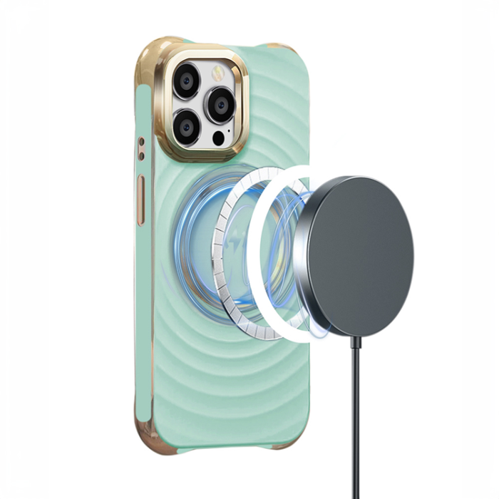 OEM - iPhone 16 Plus Mobilskal Magsafe Circle Glam - Mint