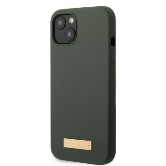 Guess - Guess iPhone 13 Skal MagSafe Silicone Logo Plate - Khaki