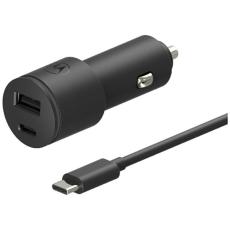 Motorola - Motorola Billaddare 45W 1xUSB-A 1xUSB-C med USB-C 1m Kabel TurboPower - Svart