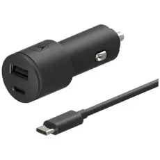 Motorola - Motorola Billaddare 45W 1xUSB-A 1xUSB-C med USB-C 1m Kabel TurboPower - Svart