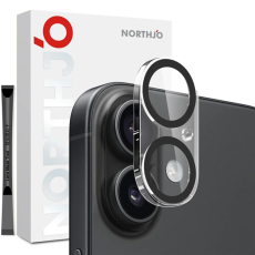 North - Northjo iPhone 17 Härdat Glas Kameralinsskydd 3D - Svart