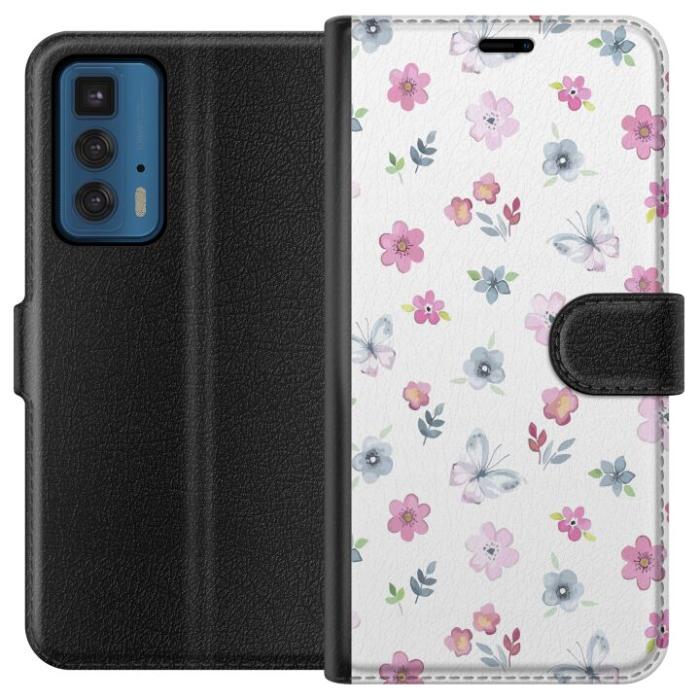 iSecrets - Plånboksfodral till Motorola Edge 20 Pro med Blommor och fjärillar