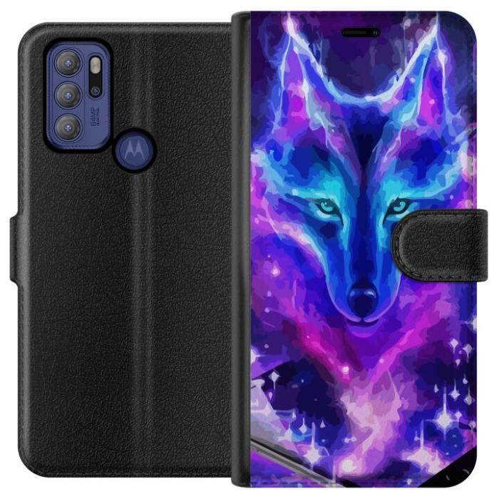 iSecrets - Plånboksfodral till Motorola Moto G60S med Neon Varg