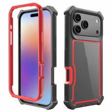 A-One Brand - iPhone 17 Pro Max Mobilskal TPU + PC Shockproof - Svart/Röd