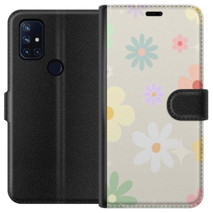 iSecrets - Plånboksfodral till OnePlus Nord N10 5G med fejdande blommor