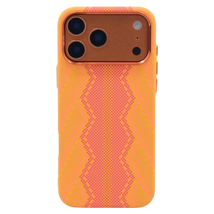 iPhone 17 Pro Mobilskal Magsafe Carbon Fiber Texture - Orange Snake | 2353 | AlltMobil