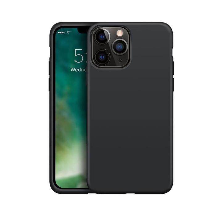 UTGATT5 - XQISIT Silikom Antibakteriell Skal till iPhone 13 Pro Svart
