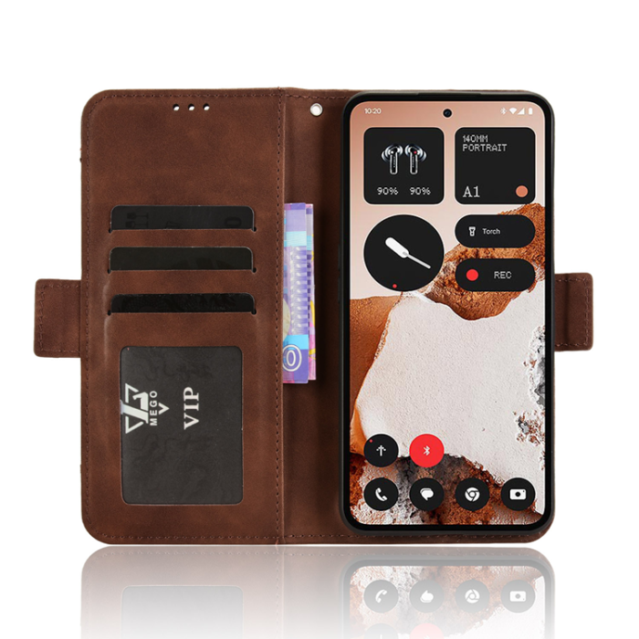 A-One Brand - Nothing CMF Phone 2 Pro Plånboksfodral Magnetisk Closure - Brun