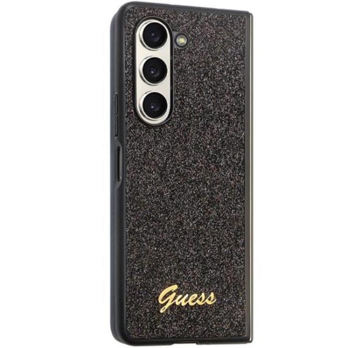 Guess - Guess Galaxy Z Fold 5 Mobilskal Läder Triangle Strass - Svart