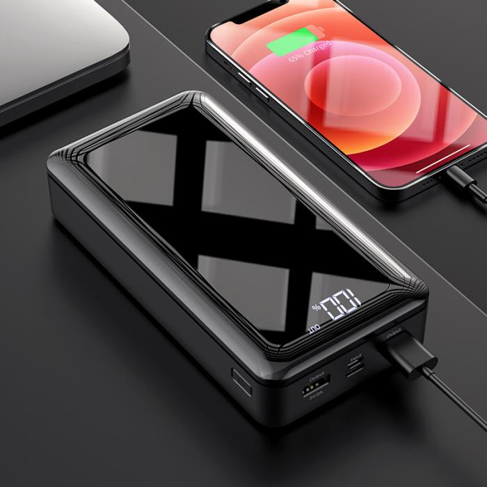Borofone - Borofone Powerbank 30000 mAH LED - Svart