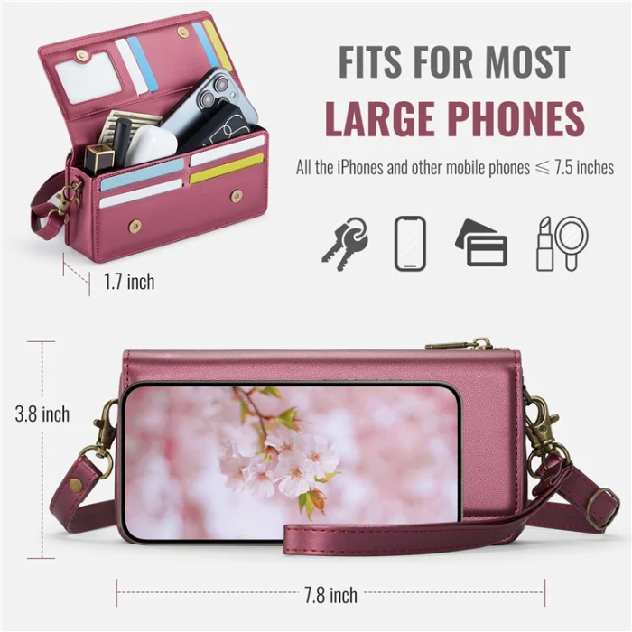 Caseme - CASEME Crossbody Väska RFID Blocking Me30 Max Läder - Röd