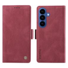 YIKATU - YIKATU Samsung Galaxy S26 Plus Fodral &Auml;kta L&auml;der - Vinr&ouml;d