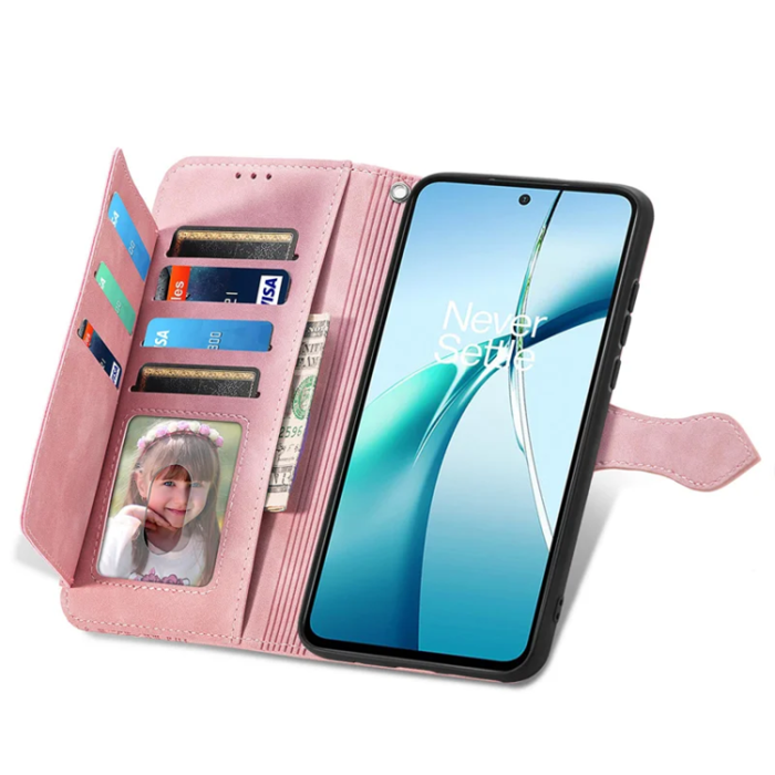 A-One Brand - Xiaomi 15 Ultra Plånboksfodral Flower Imprint Zipper - Rosa