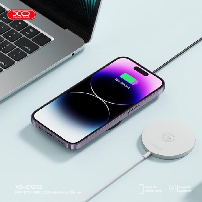 XO - XO Magnetisk Trådlös Laddare 15W CX022 - Vit