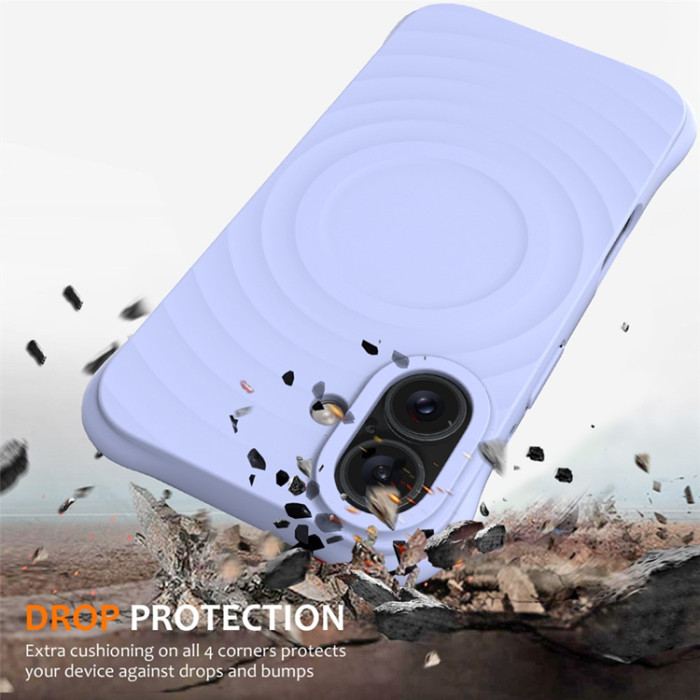 A-One Brand - iPhone 17 Mobilskal MagSafe Silikon Ripple Liquid - Lila