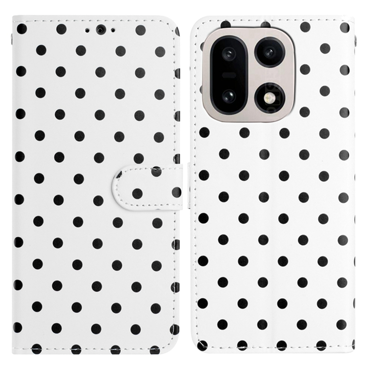 OnePlus 15 5G Plånboksfodral Polka Dot Pattern Konstläder (Vit) | 2353 | AlltMobil