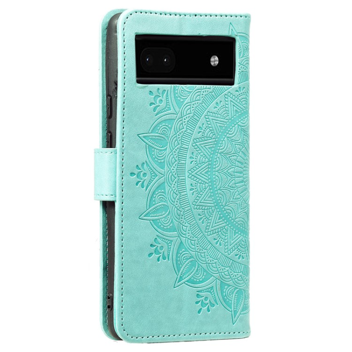 A-One Brand - Google Pixel 7A Plånboksfodral Imprinted Mandala Flower - Grön