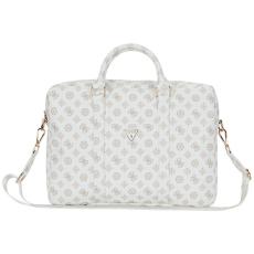 Guess - Guess Datorfodral 16" 4G Peony Framficka Dragkedja Triangle - Vit