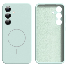 A-One Brand - Galaxy S25 Plus Mobilskal MagSafe Silikon Soft Skin - Ljusgrön
