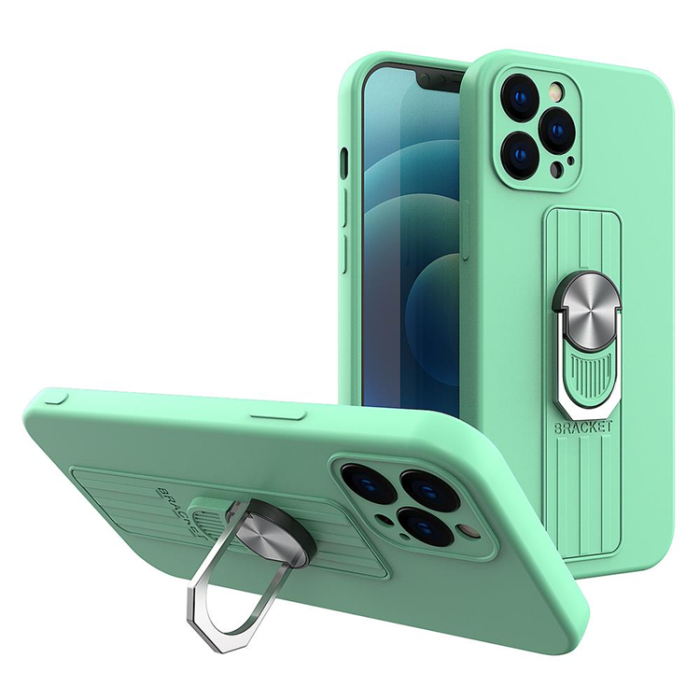 OEM - Galaxy S21 5G Skal Ring Silicone Finger Grip - Mint