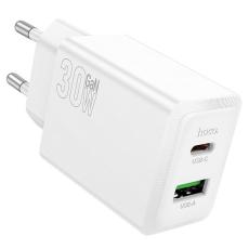 Hoco - Hoco Snabbladdare PD 30W USB-A USB-C QC3.0 AFC 3A N71 - Vit