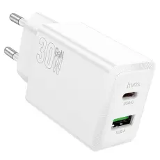 Hoco - Hoco Snabbladdare PD 30W USB-A USB-C QC3.0 AFC 3A N71 - Vit