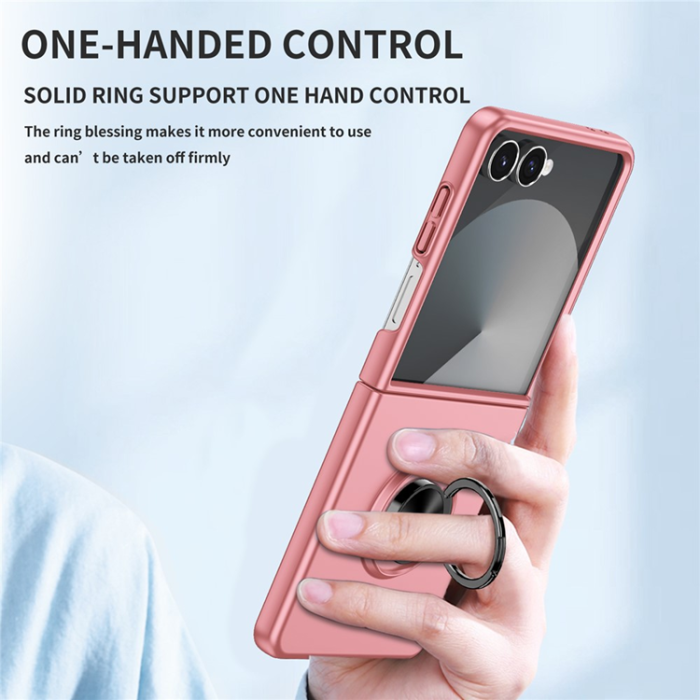 A-One Brand - Galaxy Z Flip 7 5G Mobilskal Rotatable Ring Kickstand - Rosa