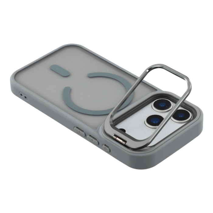 A-One Brand - iPhone 17 Pro Mobilskal MagSafe Lins Kickstand - Titangrå