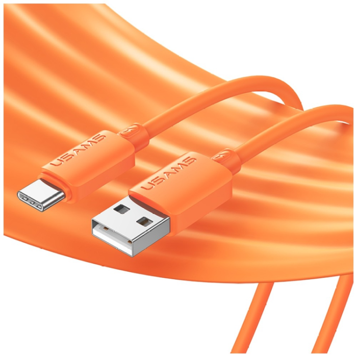 USAMS - USAMS USB-A till USB-C Kabel 3A 1m Silikon U98 - Vit