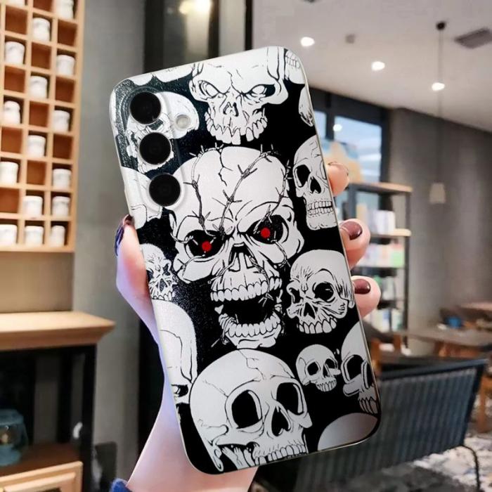OEM - Mobilskal till Samsung Galaxy A37 TPU Plast Mönstertryck - Skull