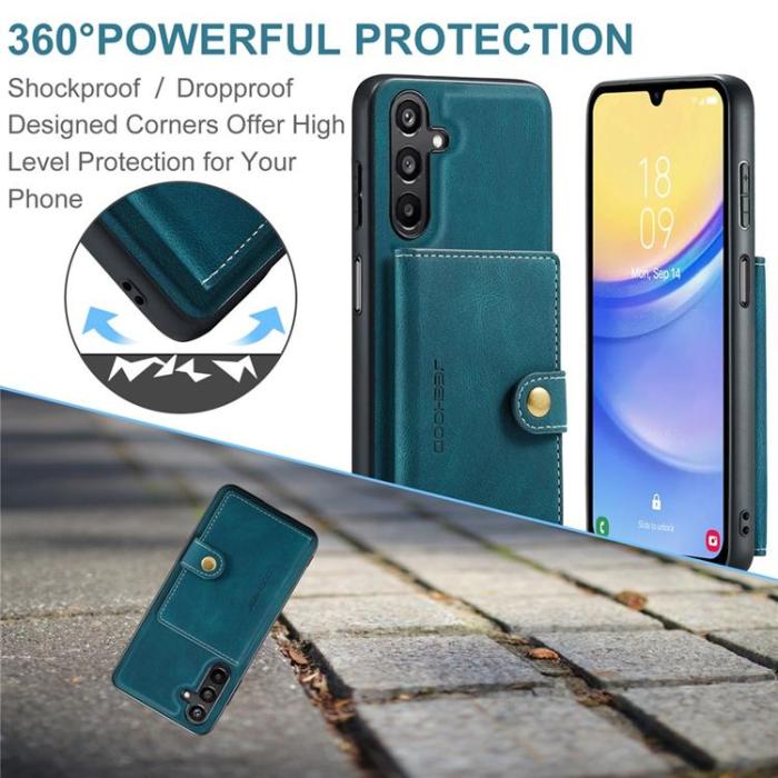 OEM - JEEHOOD Samsung Galaxy A15 4G/5G Mobilskal Konstläder + Plast - Blå