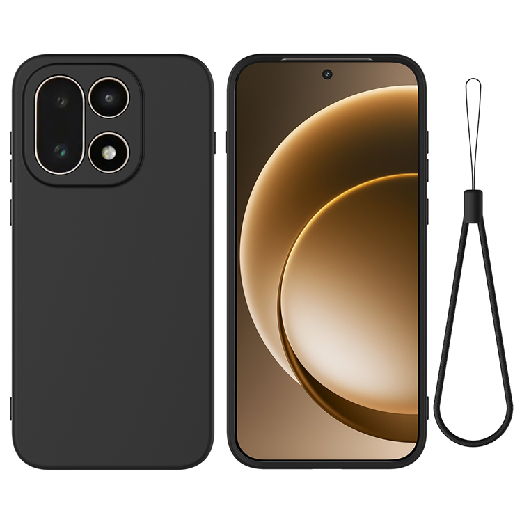 OnePlus 15 5G Mobilskal Silikon Liquid med handrem (Svart) | 2353 | AlltMobil